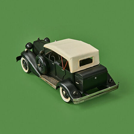 Home Dekoratif Metal Araba - Siyah - 30x8 cm