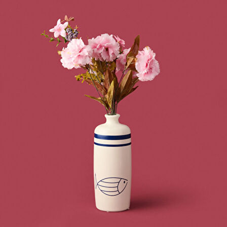Deco Nautical Fun Vazo - Mavi / Beyaz - 27 cm