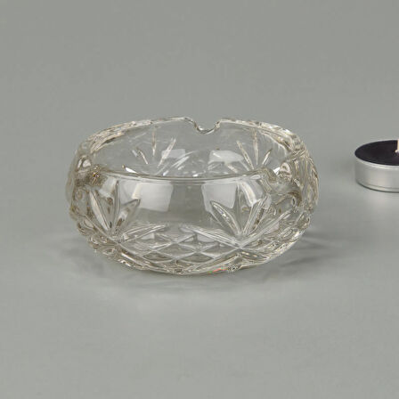 Soga Yuvarlak Cam Küllük - Şeffaf - 9,5 cm