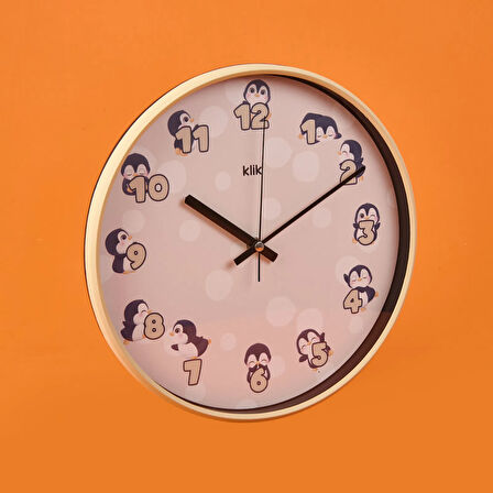 Slim Paytak Çocuk Odası Duvar Saati - Krem - 30 cm