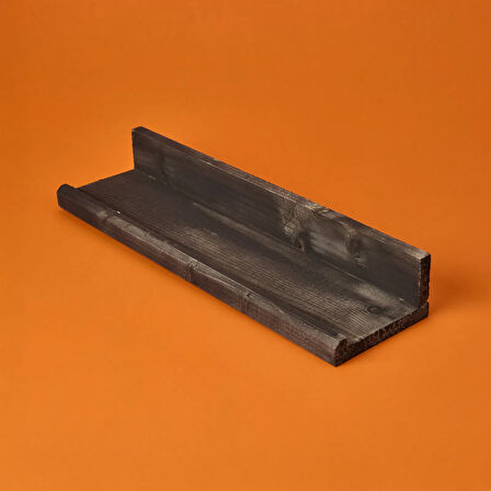 Dekor L Duvar Rafı - Siyah - 49x14x7 cm