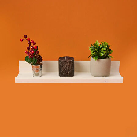 Dekor L Duvar Rafı - Beyaz - 49x14x7 cm