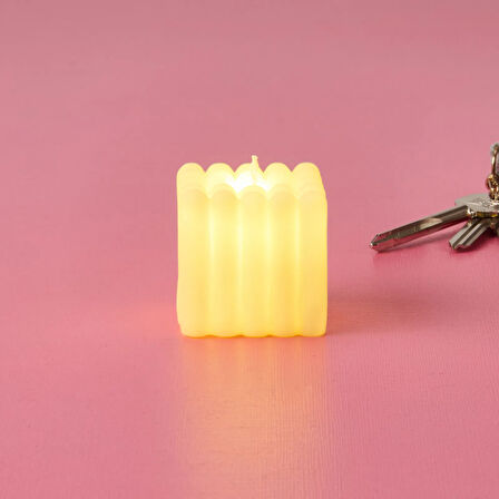 Home Küp Pilli Mum - Beyaz - 5,5x5x5 cm