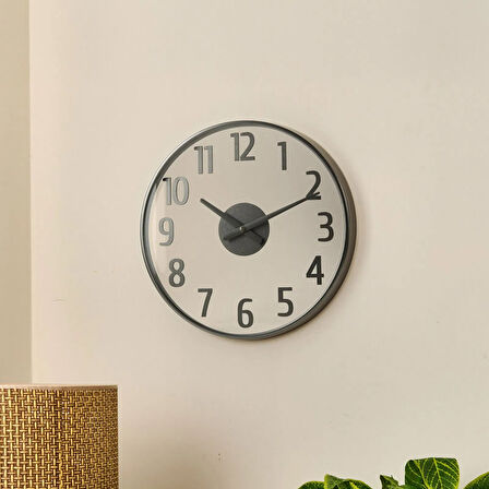 Deco Anthracite Duvar Saati - Antrasit / Şeffaf - 38 cm
