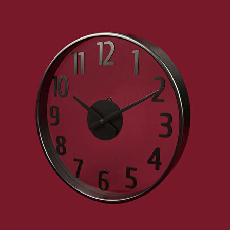 Deco Anthracite Duvar Saati - Antrasit / Şeffaf - 38 cm