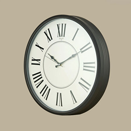 Exclusive Duvar Saati - Siyah / Beyaz - 50 cm