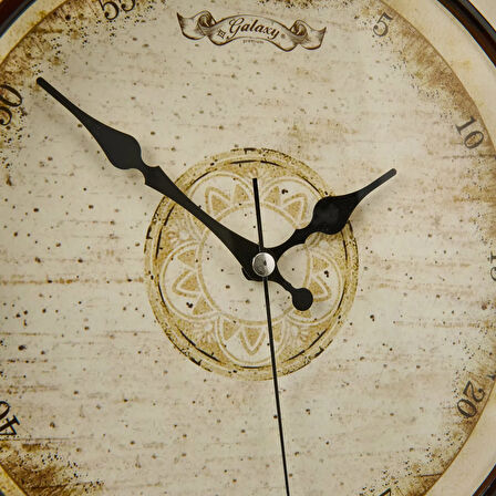 1965-V Kabartma Rakam Duvar Saati - Kahverengi - 44,5 cm