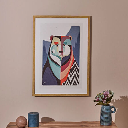 Deco Bear Tablo - Renkli - 50x70 cm
