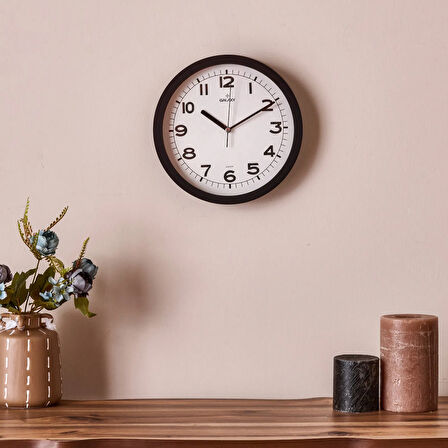 212-K Modern Duvar Saati - Siyah - 25,5 cm