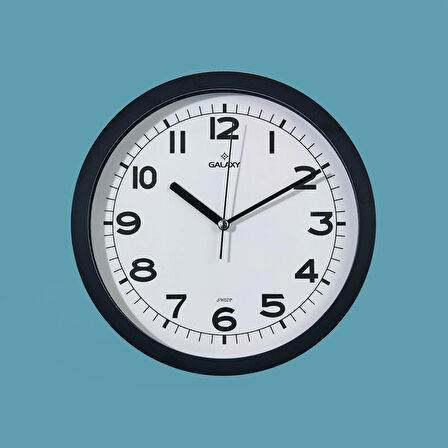 212-K Modern Duvar Saati - Siyah - 25,5 cm