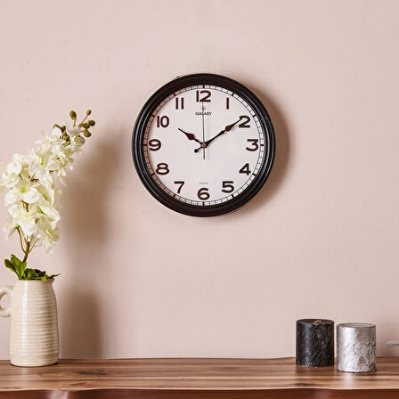 200-K Modern Duvar Saati - Siyah - 30 cm