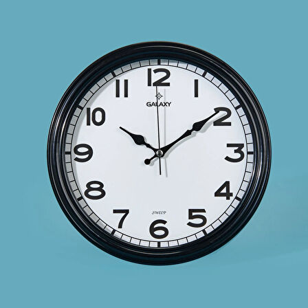 200-K Modern Duvar Saati - Siyah - 30 cm