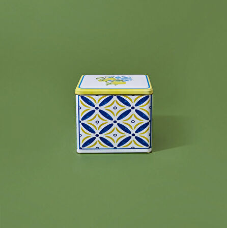 Limon Desenli Kare Kutu - Renkli - 14 cm