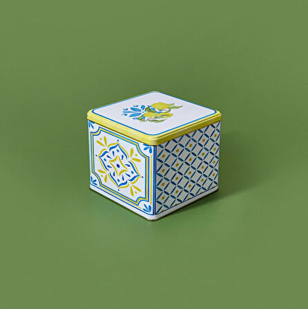 Limon Desenli Kare Kutu - Renkli - 14 cm