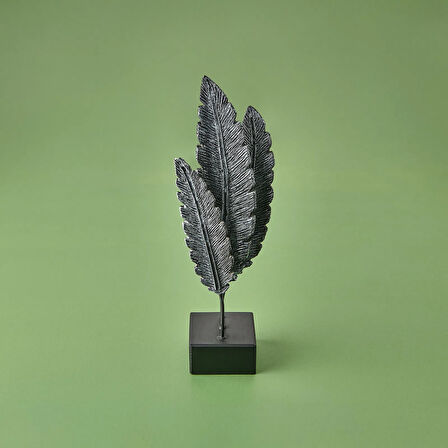 Deco Tüy Dekor - Gümüş / Siyah - 38 cm