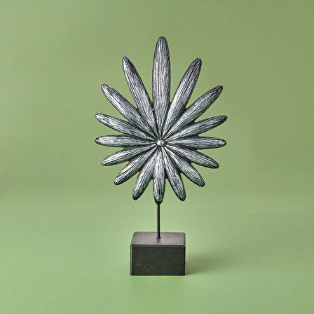 Deco Palmiye Dekor - Gümüş / Siyah - 34 cm