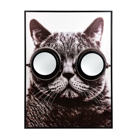 Deco Cat Aynalı Kanvas Tablo - Renkli - 75x100 cm