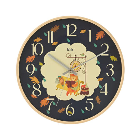 Slim Bilge Çocuk Odası Duvar Saati - Lacivert - 30 cm