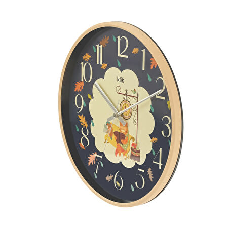 Slim Bilge Çocuk Odası Duvar Saati - Lacivert - 30 cm