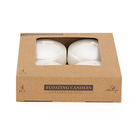 4'lü Yüzen Mum - Sedef - 5 cm