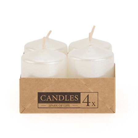 4'lü Bar Fener Mumu - Sedef- 3,8x5 cm