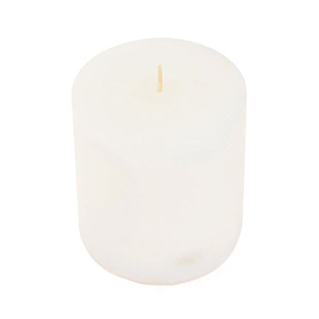 Soft White Küçük Baton Mum - Beyaz - 7x7 cm