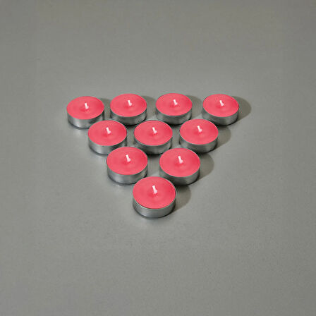 25'li Tealight Mum - Kırmızı - 3,8 cm