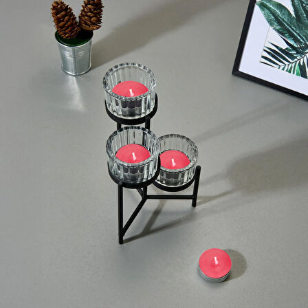 25'li Tealight Mum - Kırmızı - 3,8 cm