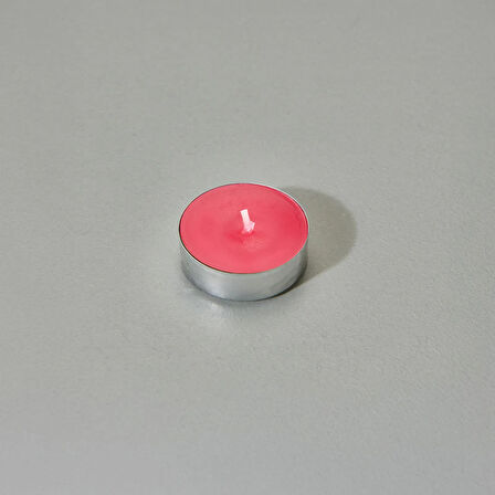25'li Tealight Mum - Kırmızı - 3,8 cm