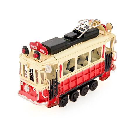 Home Metal Taksim Tramway - Kırmızı / Beyaz - 12 cm