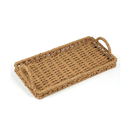 Deco Rustica Dekoratif Tepsi - Bej - 30 cm