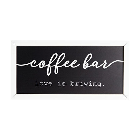 Deco Coffee Duvar Panosu - Siyah - 40x20 cm
