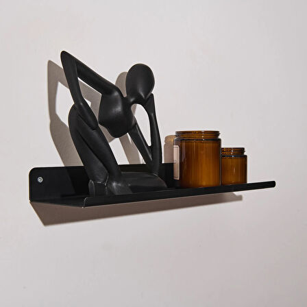 Deco Metal Duvar Rafı - Siyah - 40x11 cm
