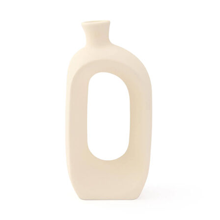 Home & Decor Doha Vazo - Krem - 25 cm