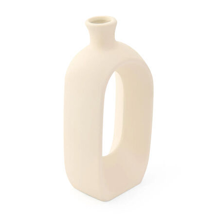 Home & Decor Doha Vazo - Krem - 25 cm