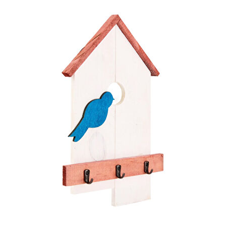 Dekor Kuş Yuvası Desenli Anahtar Kutusu - Renkli - 20x33 cm