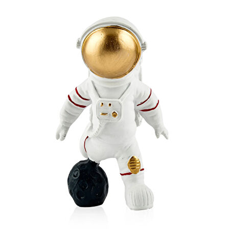 Deco Mini Oyuncu Astronot Dekoratif Obje - Beyaz - 14x10x8 cm