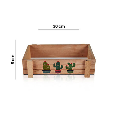Çok Amaçlı Ahşap Organizer Kutu - 30x15 cm