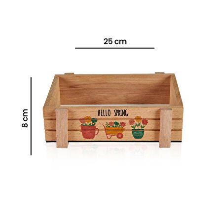 Çok Amaçlı Ahşap Organizer Kutu - 25x15 cm