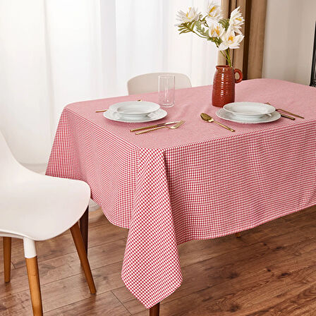 Soft Pötikareli Masa Örtüsü - Kırmızı - 140x200 cm