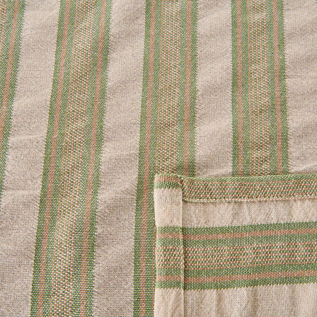 Soft Freya Masa Örtüsü - Yeşil / Ekru - 140x200 cm