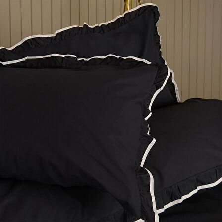 Soft Noirelle Çift Kişilik Nevresim Takımı - Siyah