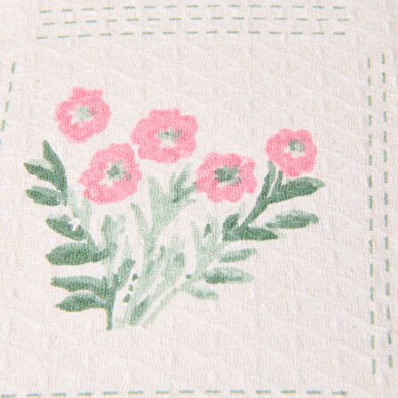 Soft Folky Çift Kişilik Pike Takımı - Beyaz / Pembe