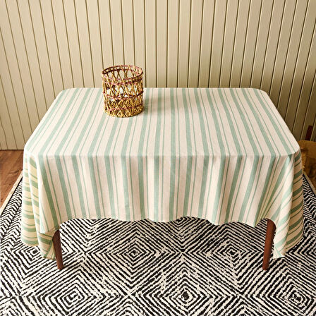 Soft Alno Masa Örtüsü - Ekru / Yeşil - 140x200 cm