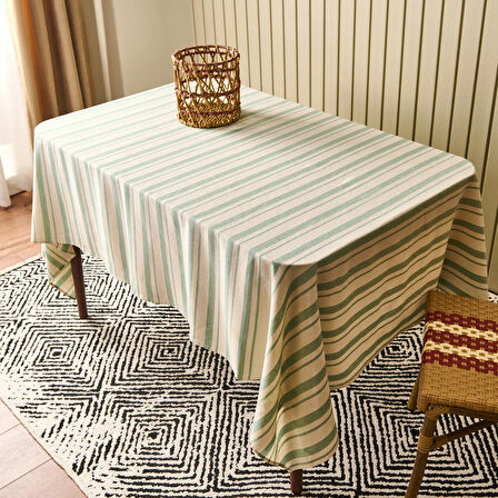 Soft Alno Masa Örtüsü - Ekru / Yeşil - 140x200 cm