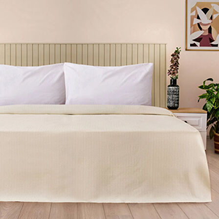 Soft Luna Çift Kişilik Pike - Krem - 200x220 cm