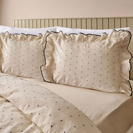 Soft Volute Çift Kişilik Nevresim Takımı - Krem