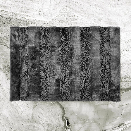 Soft Line 2'li Banyo Paspası - Antrasit - 60x90 cm + 45x60 cm