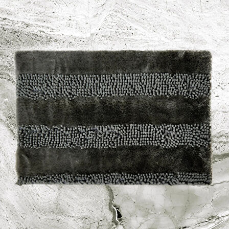 Soft Line 2'li Banyo Paspası - Antrasit - 60x90 cm + 45x60 cm