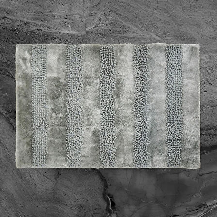 Soft Line 2'li Banyo Paspası - Gri - 60x90 cm + 45x60 cm